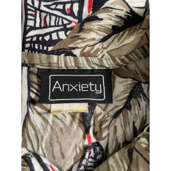 Anxiety Leopard and Jungle Print Short Sleeve Button-Up - Picture 7 of 8